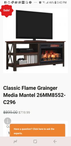 Grainger fire place tv stand media cabinet