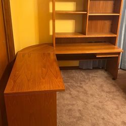 Teal Office Desk With Hutch Set! 