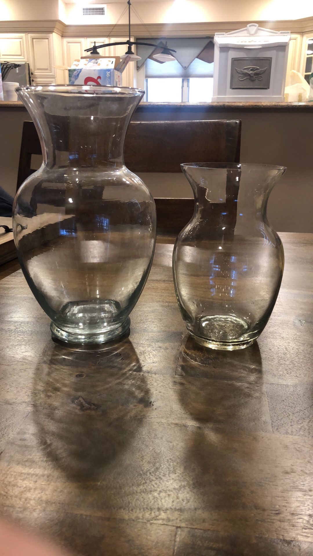 Set Of 2 Glass Vases 