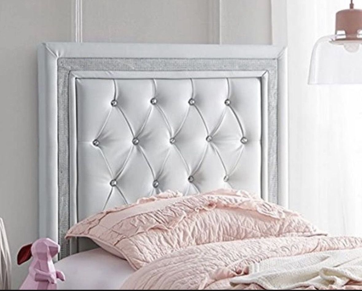 Gray With Jewels Headboard For Twin Bed *Great For Dorm Room*