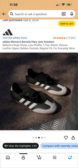 Adidas Barreeda Mary Jane Cloudfoam Shoes