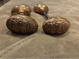 Antique 1892 NYC Public School Solid Brass door Knobs