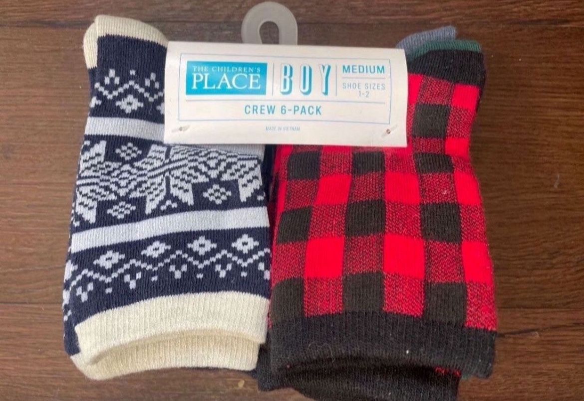 New Kids Socks, 1-2sizes, 6packs