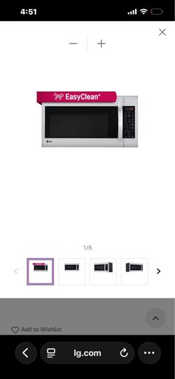 LG over range microwave