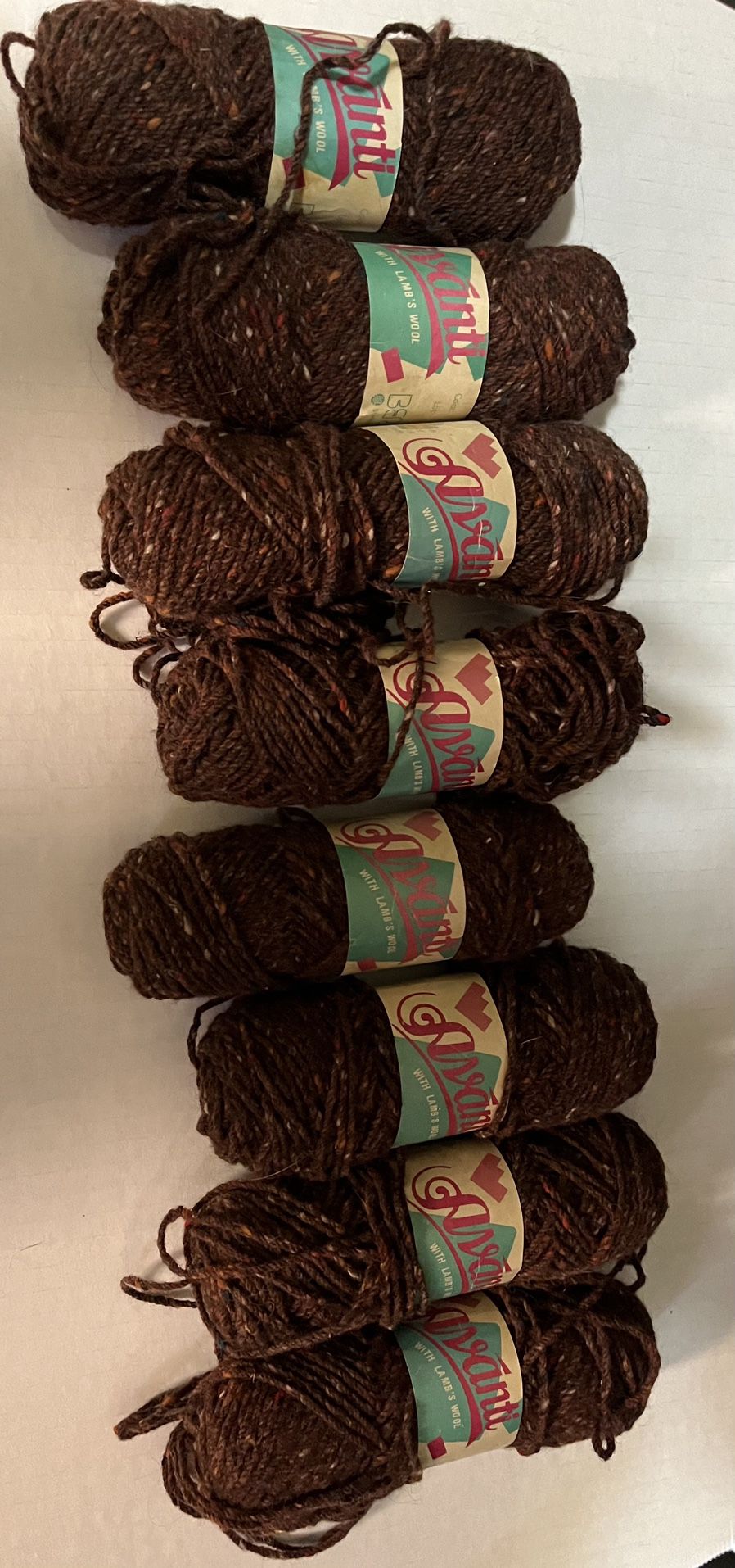 8 VINTAGE Stanley Berroco Avanti Lamb's Wool Yarn 50g each