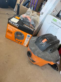RIDGID 3.5 Peak HP Portable Shop Vacuum Wet Dry Vac Used Kit Hose 20Ft