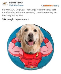 Inflatable Dog Cone Collar, Size Medium 