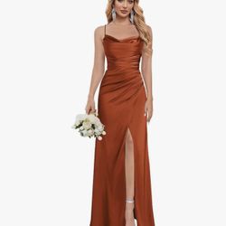 burnt orange / terracotta bridesmaid dress 