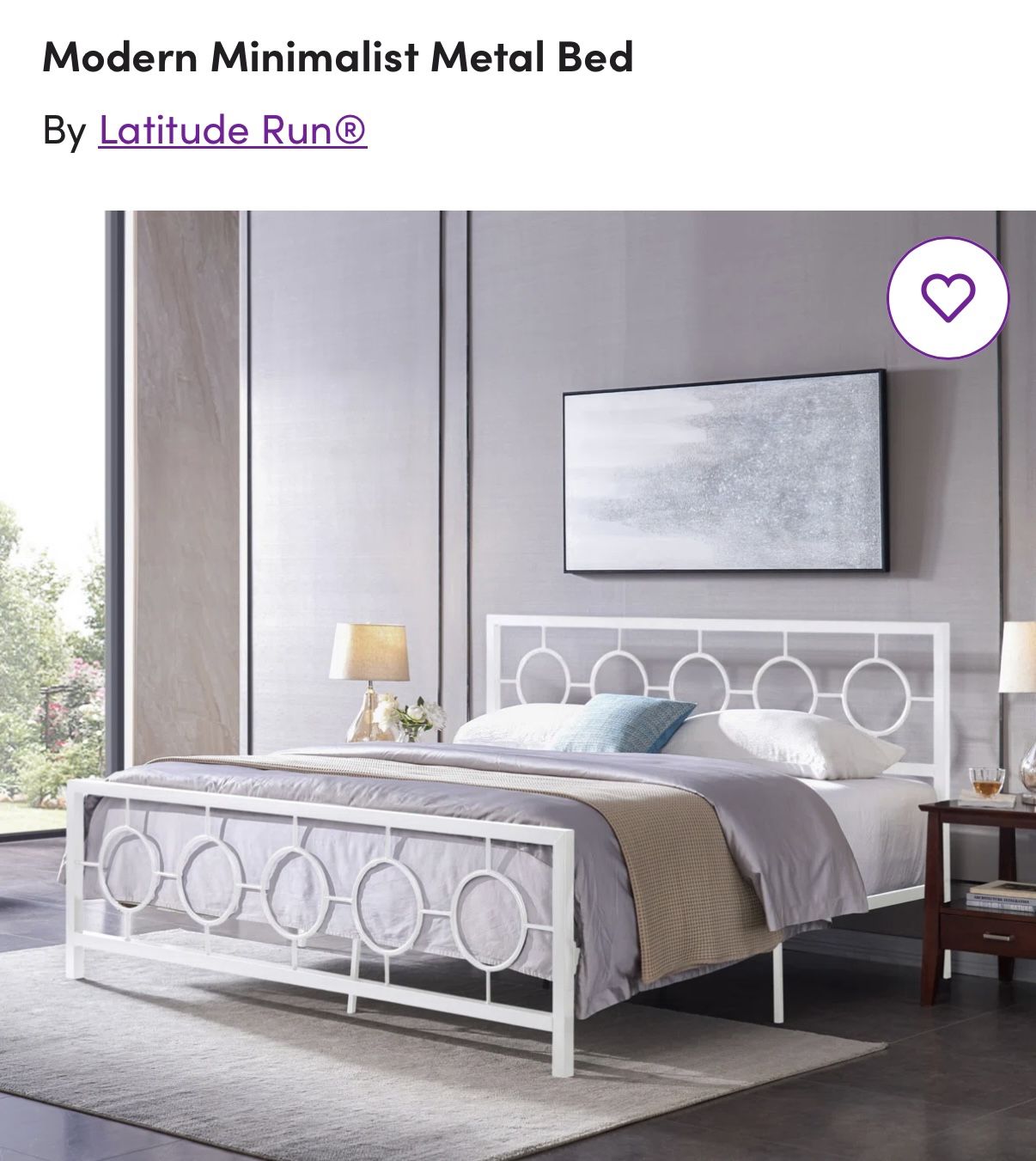 Mid century Modern King Bed Frame- NEW In Box!