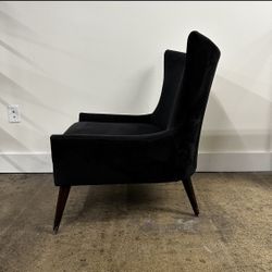 Room and Board Wingback Velvet Black Chair 