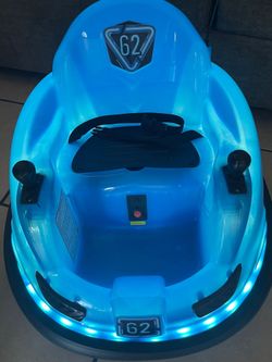 6V Blue Glow Bumper Car, Battery Powered Ride on for Children, Ages 1.5+, by Flybar