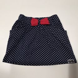 WANEX Girl’s Navy Blue Polka Dots Front/Back Pockets Jersey Skirt, 6-7 yrs