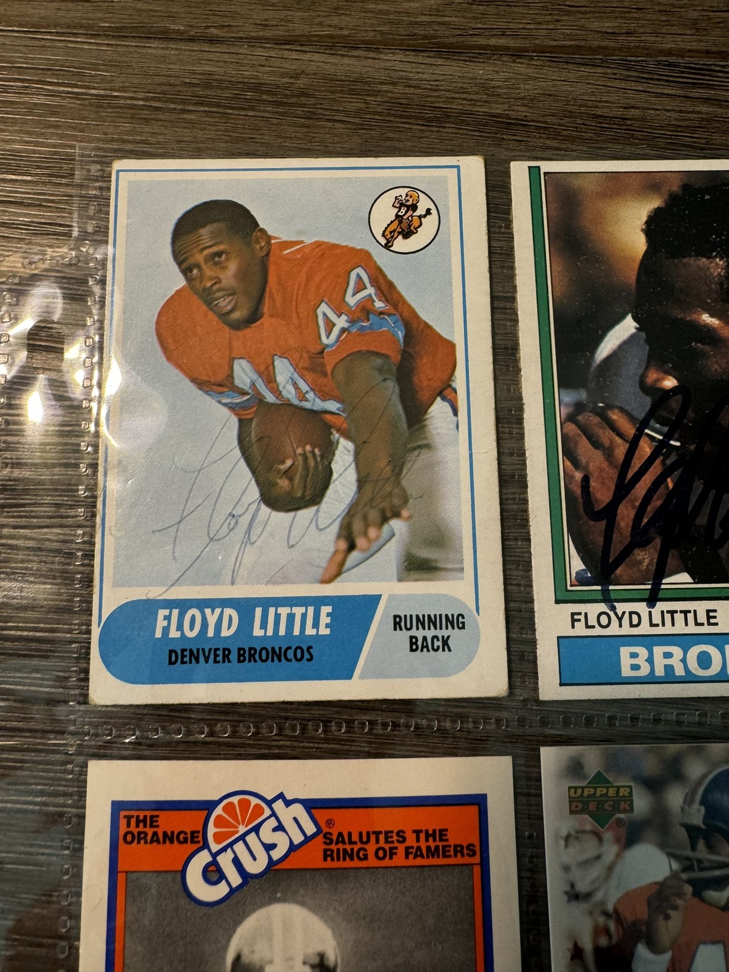 Denver Broncos, Floyd, Little autographs and card lot