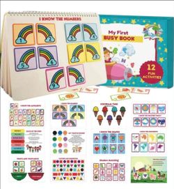 Brand new Busy Book for Toddlers - 12 Pages Learning Materials, Montessori Educational Preschool Learning Book, Toddler Travel Toys for Boys Girls to