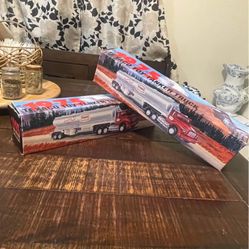 (TWO) Texaco 1975 Toy Tanker Truck’s Working Lights and Sounds 1995 Edition