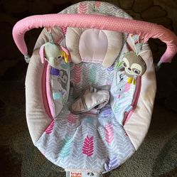 Pink Baby Bouncer with vibrating seat 