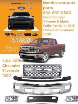 Front Bumper Chrome & black Grille For 2014-2015 Chevrolet Silverado 15 Belknap Rd, Sugar Land, TX 77498  The above prices are subject to appl