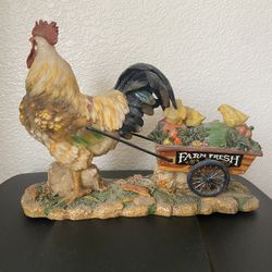 Rooster And Cart Decor