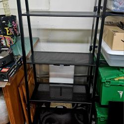 2 Blk Metal Shelves 