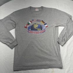 Supreme Flag International Long Sleeve Globe Banner Grey Size Medium
