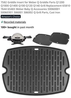Griddle insert for Weber grill