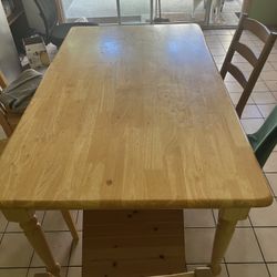 Wood Dining Table & Chairs