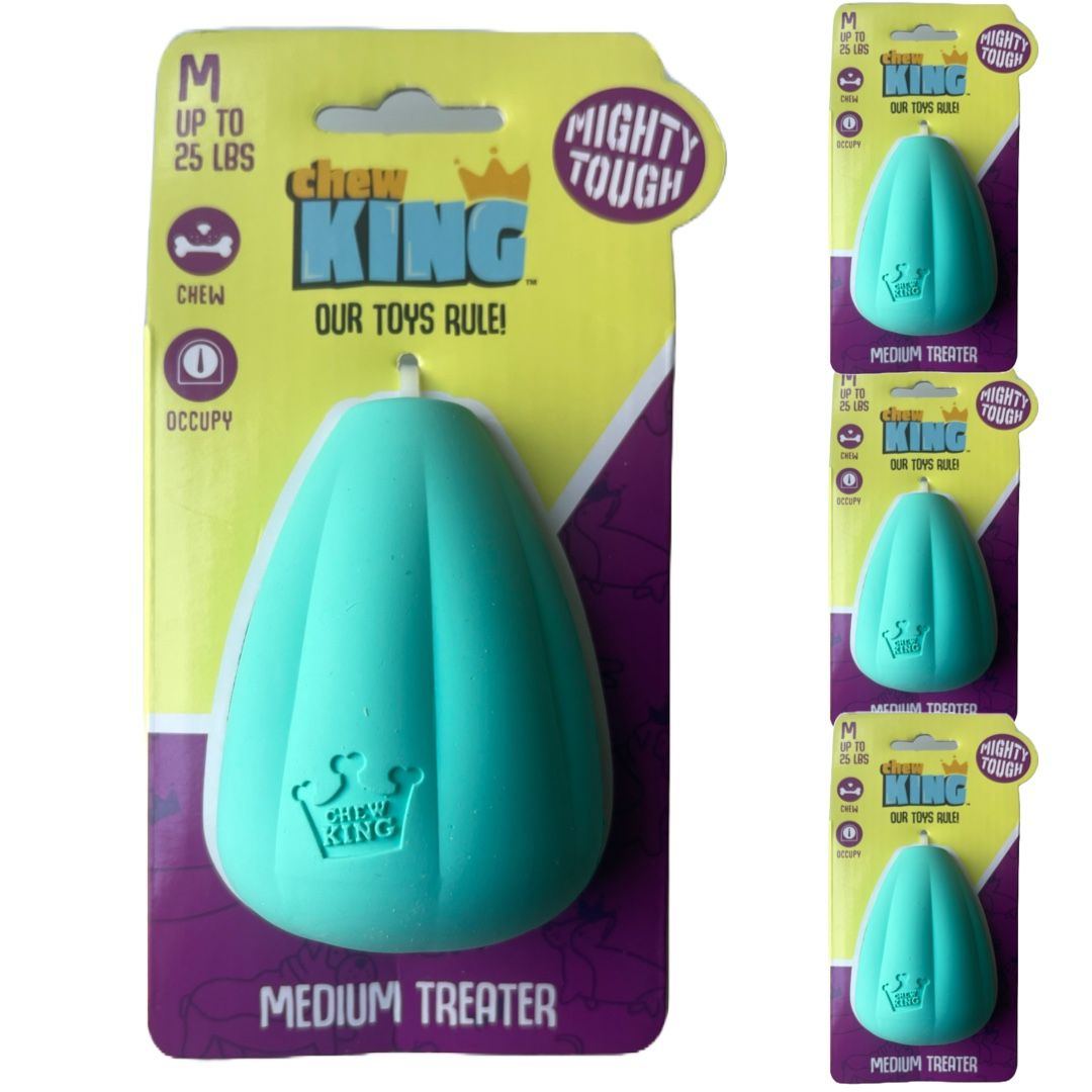 NEW 4 PACK Chew King Treat Dispenser Dog Toy Medium Frozen Treater Tough Kong Rubber Interactive