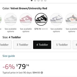 Nike Toddler Dunk Low Sneakers Size 4C$10