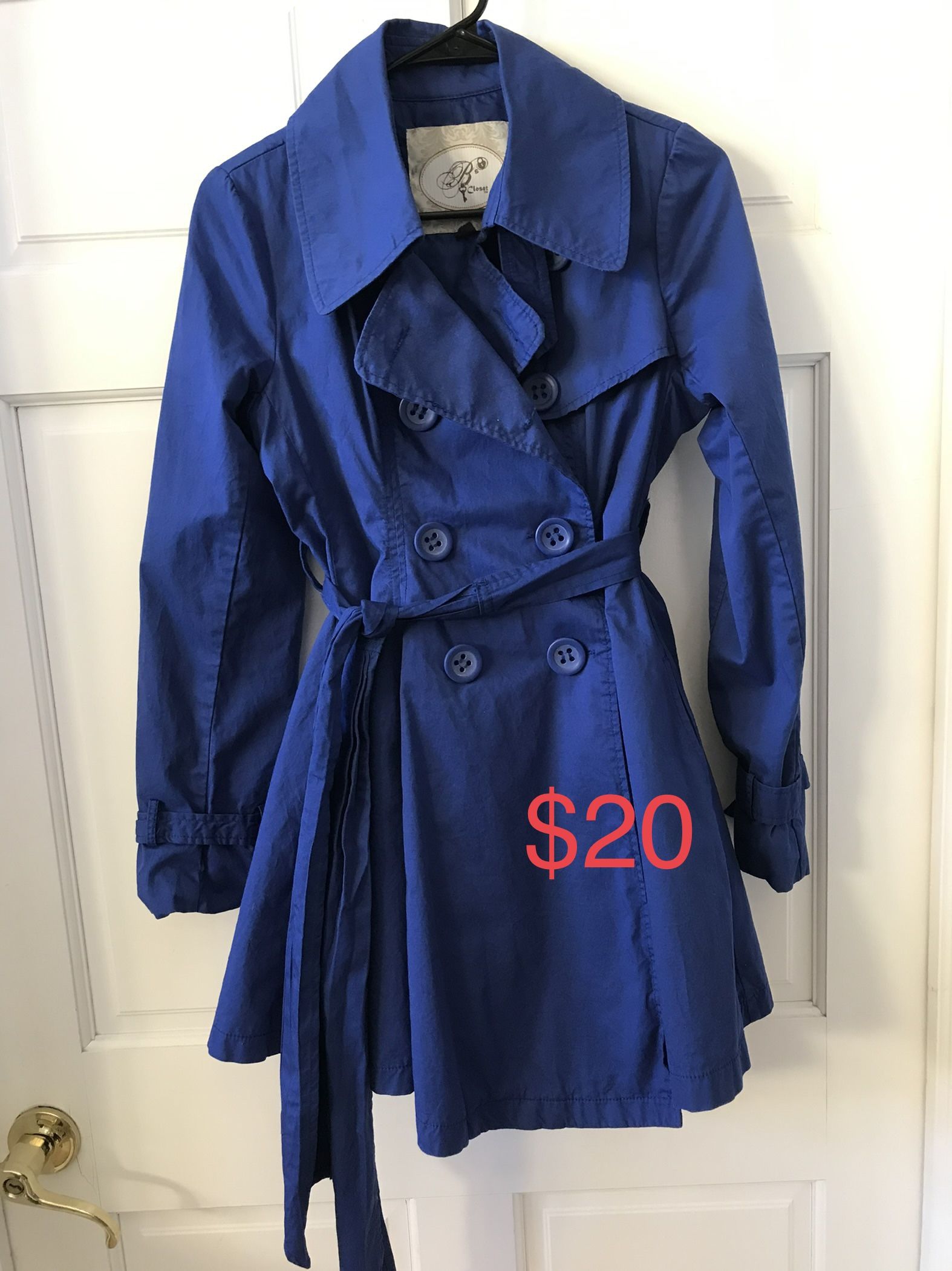Blue Trench Coat New Small