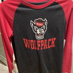 NC State Wolfpack Boys SZ 16-18 Baseball Jersey - Red + Gray