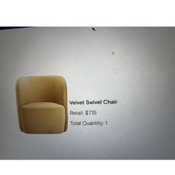 Gold velvet swivel chair- never used