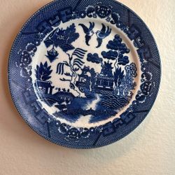 Blue And White Pattern Plate Antique