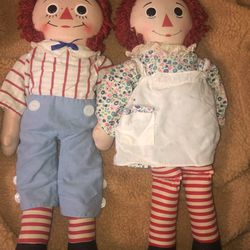Knickerbocker Raggedy Ann and Raggedy Andy Doll Set