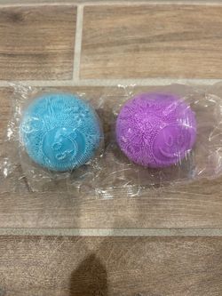 NEW Blue and Purple Fuzz Ball Squishies