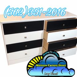 White Black Eight Drawer Dresser Compressed New Comoda 
