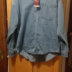 Faded Glory Denim Shirt Size Large