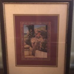 Victorian type picture lady in the garden