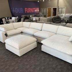 Beige White Cloud Feather Sectional