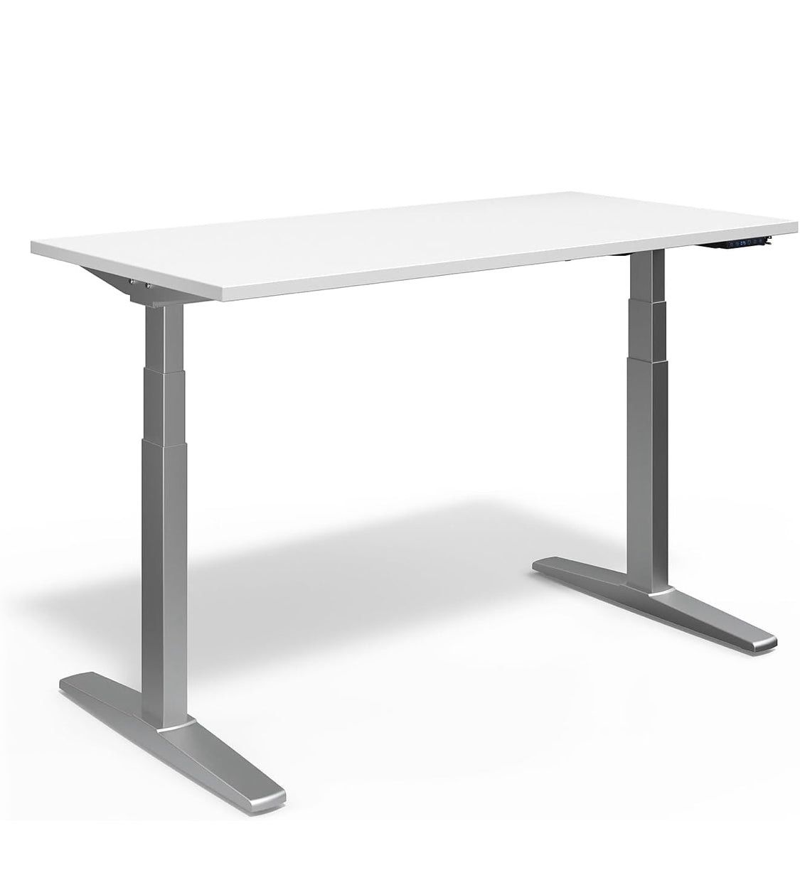 Union & Scale 55-inch W Electric Rectangular Adjustable Standing Desk with Micro Movements, White (UN62092)