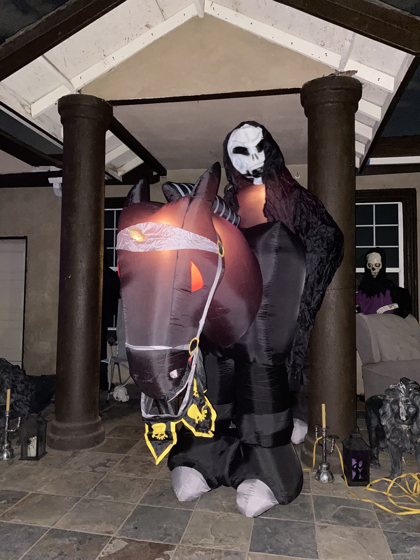 Airblown Inflatable Giant Reaper Rider on Horse Halloween