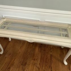 Glass top console table