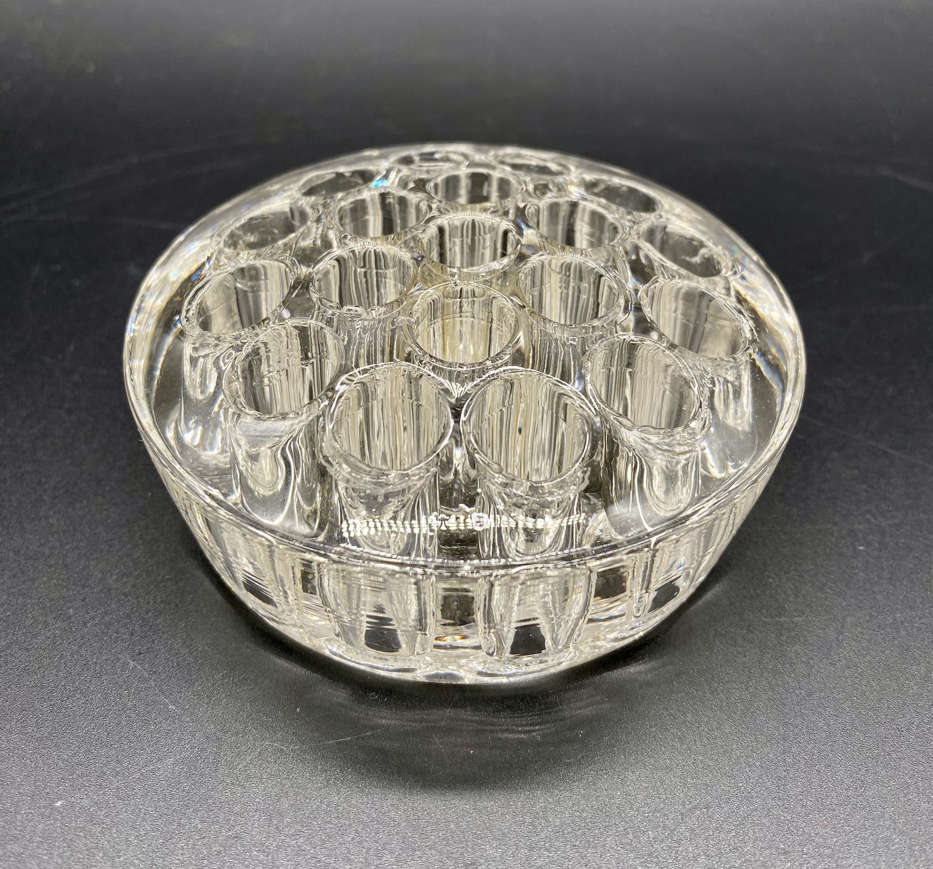 Round Glass 19 Hole Flower Frog
