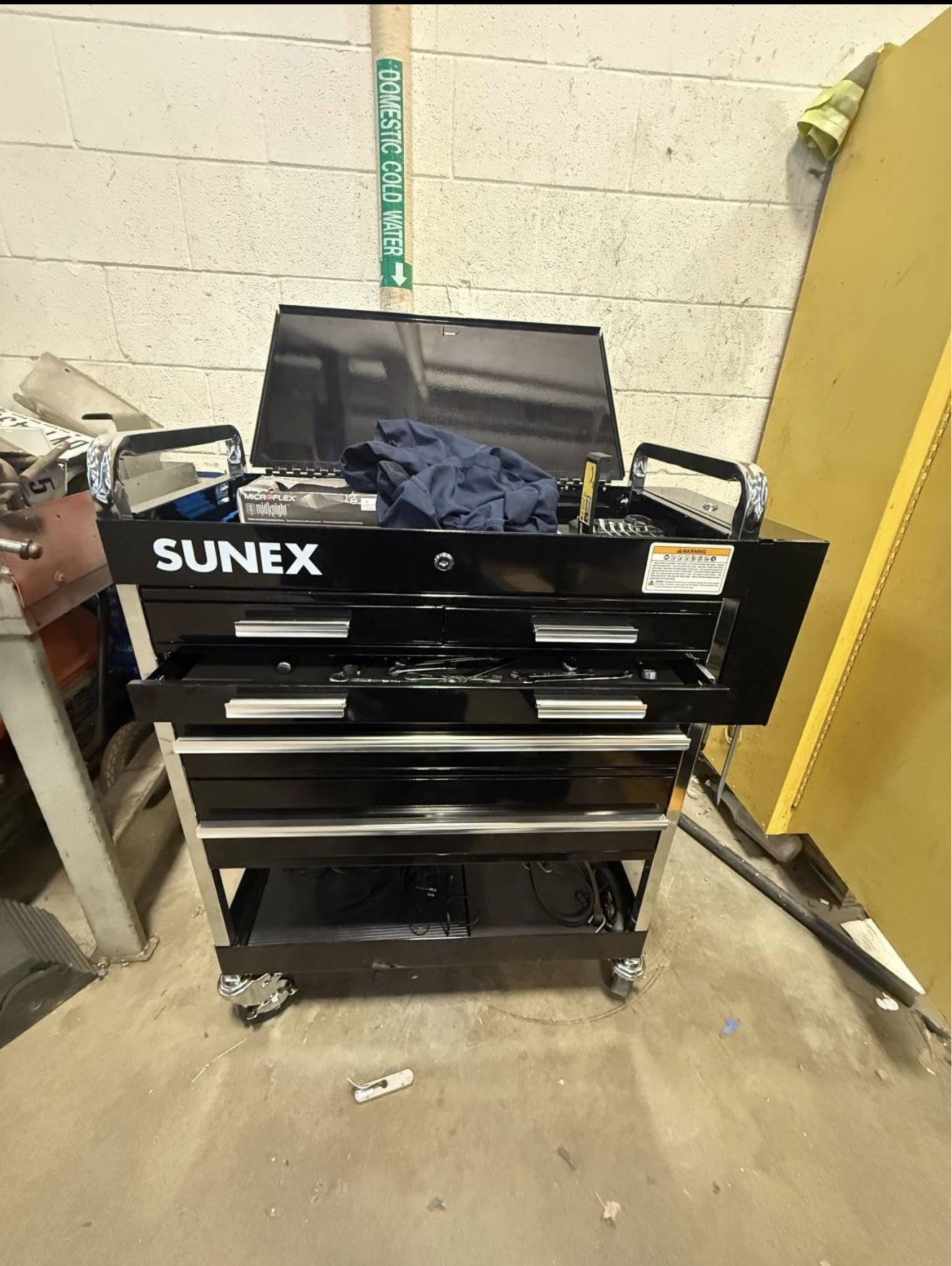 Sunex 8045 Professional 5 Drawer Service Cart with Locking Top