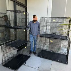 New In Box $30 To $70 Each 24” To 48” Small To Extra Large Mesh Wire Steel Metal Dog Cage Crate Kennel For Pet With Tray 