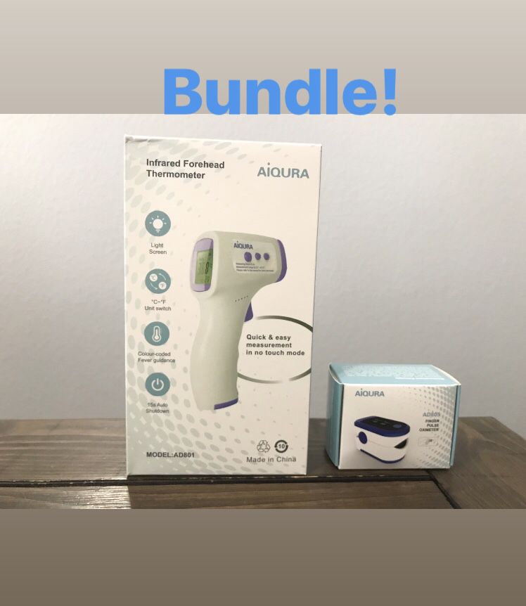 Bundle! FDA Approved Infrared Thermometer and Pulse Oximeter CE Certified
