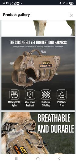 KQP 4.0 (67) No Pull Dog Harness -Tactical Dog Harness - Breathable mesh, Pet Walking Hiking Training Vest- Dog Harness for Dogs, Service Dog, Medium,