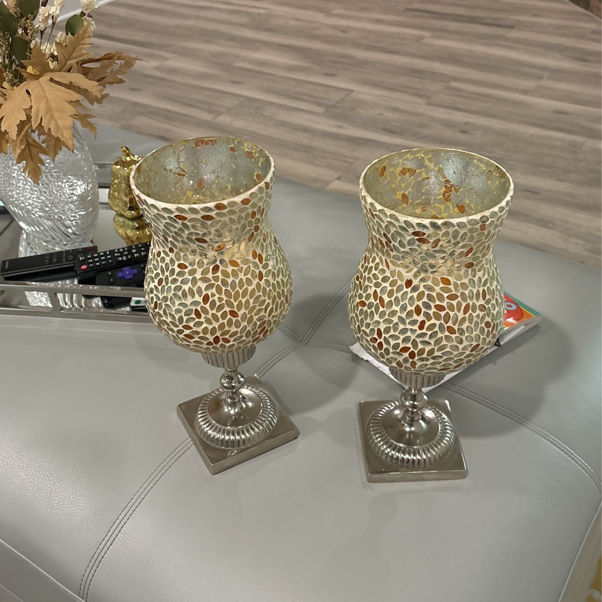 Glass candle holders
