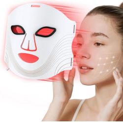 🌸 Red Light Therapy for Face,Infrared Face Mask Light Therapy with 850nm Near Infrared, 4 Mode LED Facial Skin Care Mask,White🌼 