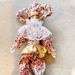 Vintage Decorations Cute Clown Porcelain Dolls