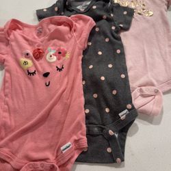 Gerber Baby Bodysuits - Pink and Gray